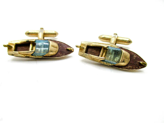 Chris Craft Style Boat Cufflinks made by SWANK