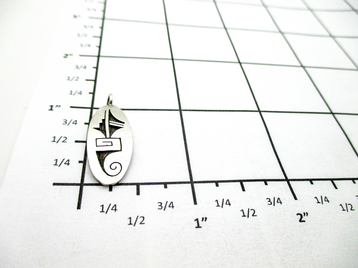 Small Hopi Inlay Silver Pendant