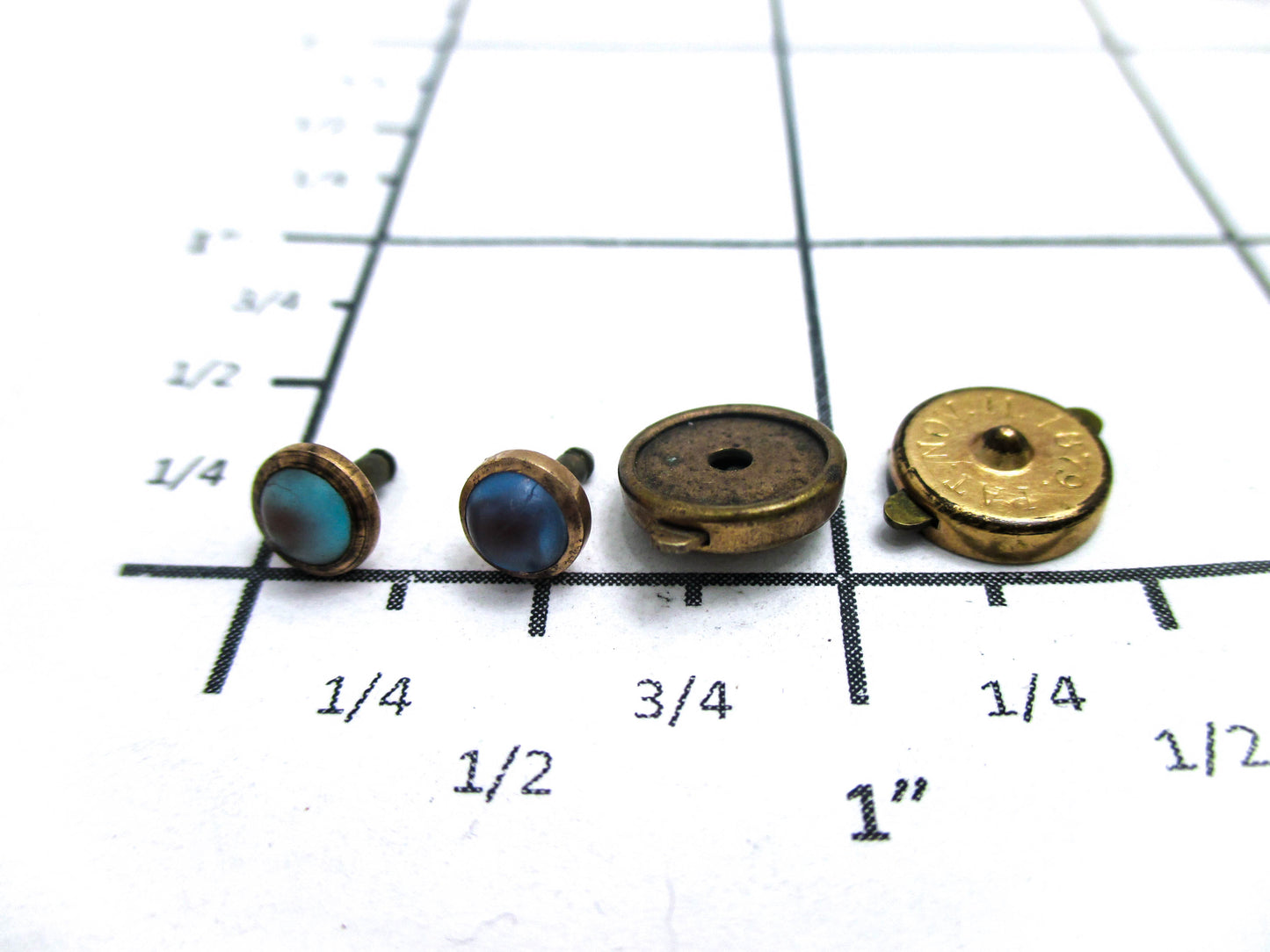 Victorian Saphiret Studs - Dated 1879 - The Real Deal