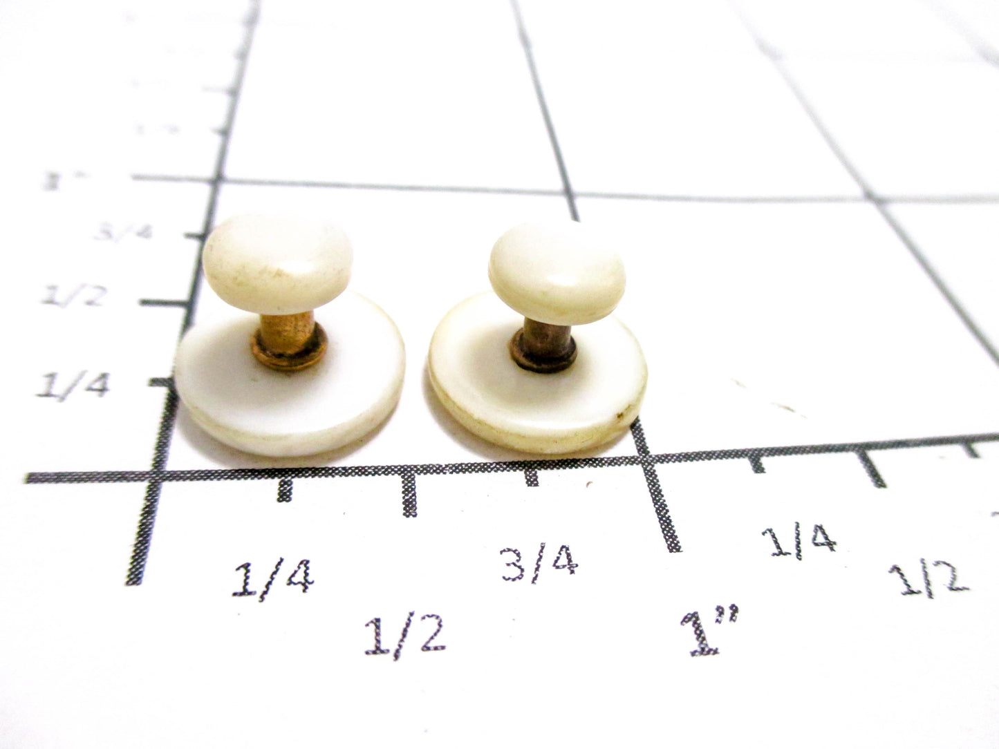 Vintage Collar Stud Lot of 2 - Short Mother of Pearl