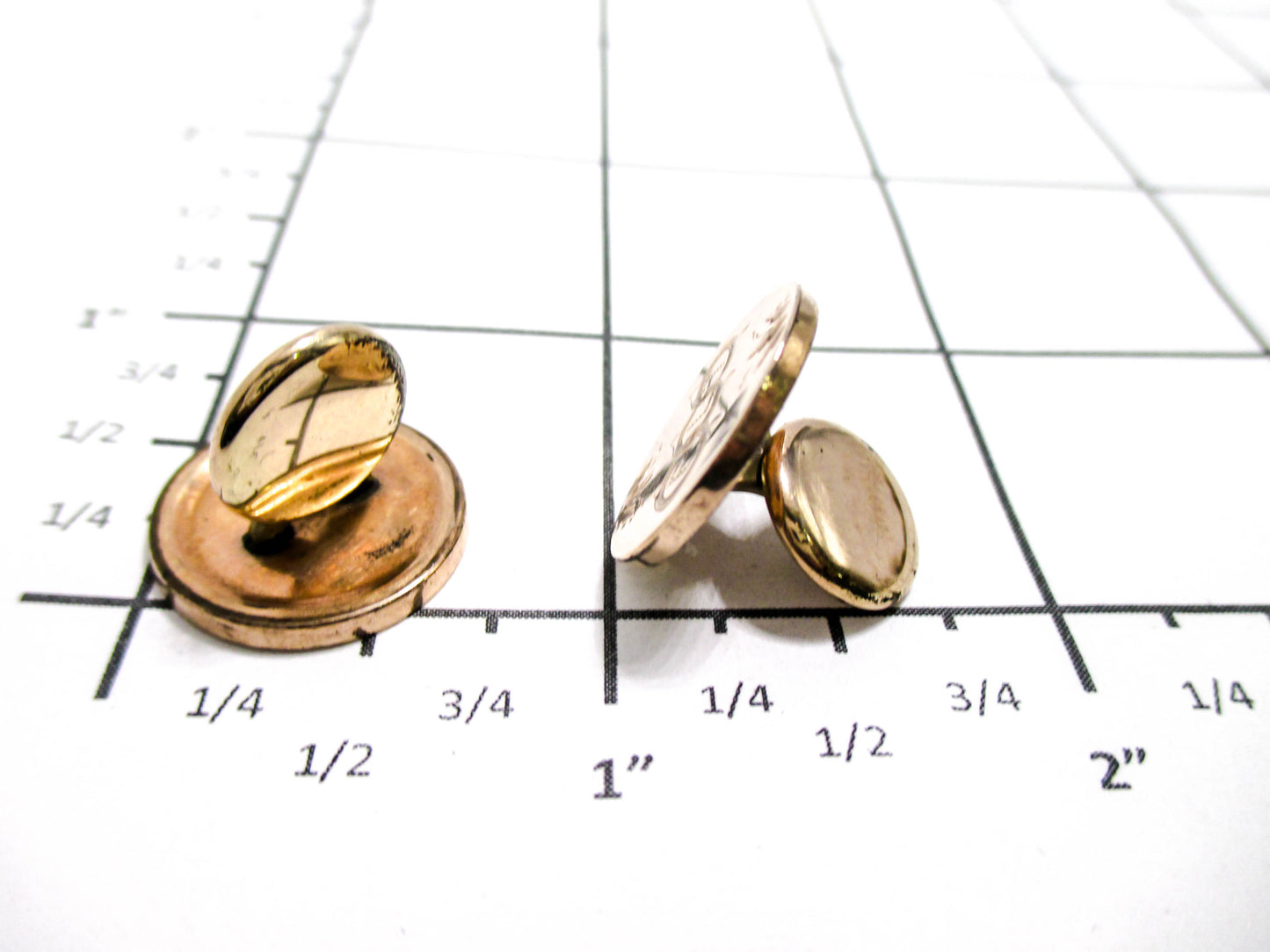 19th Century Odd Fellows Cuff Buttons - 3 Rings and FLT