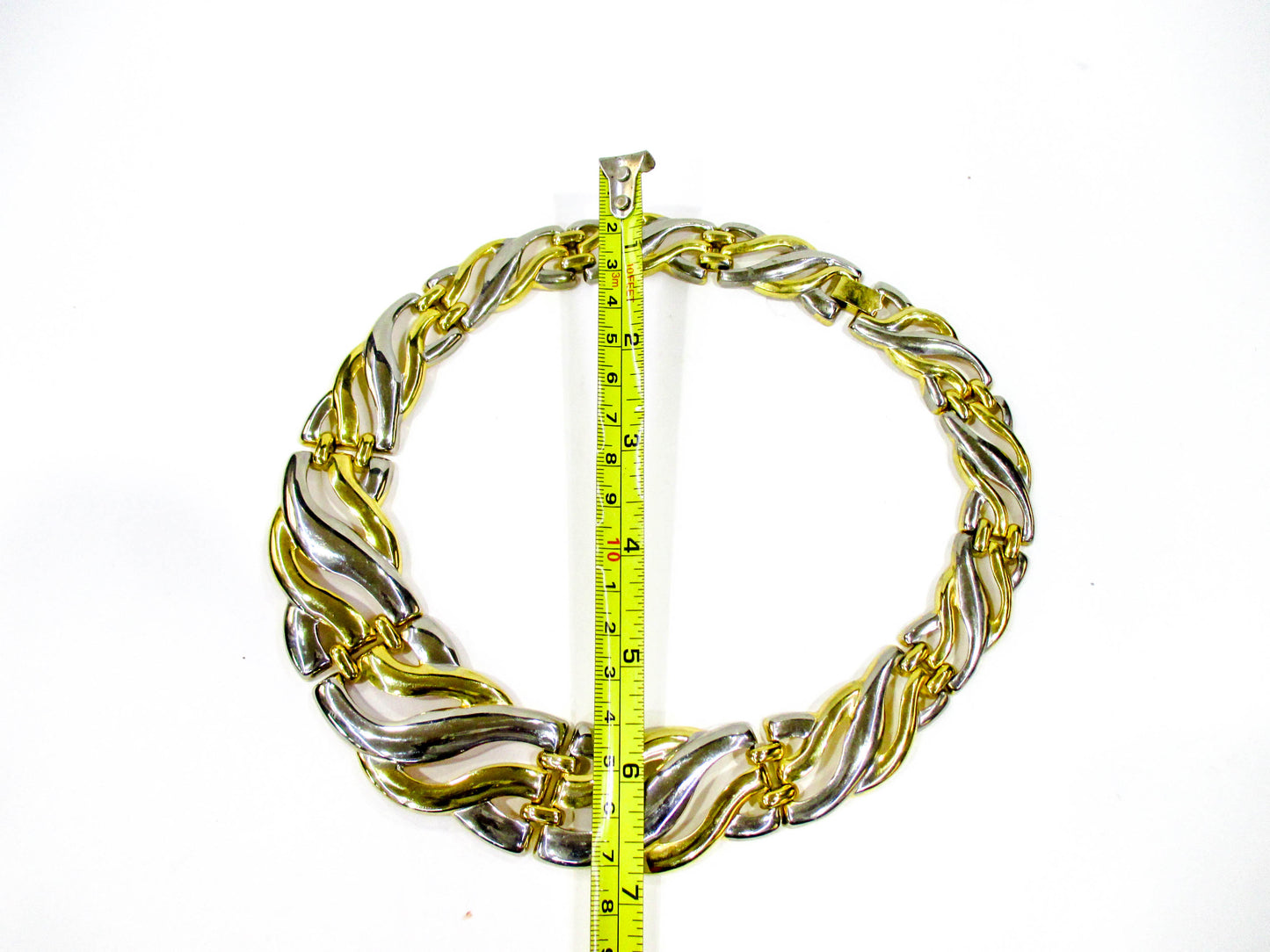 Collar Statement Necklace - Silver and Gold Tone