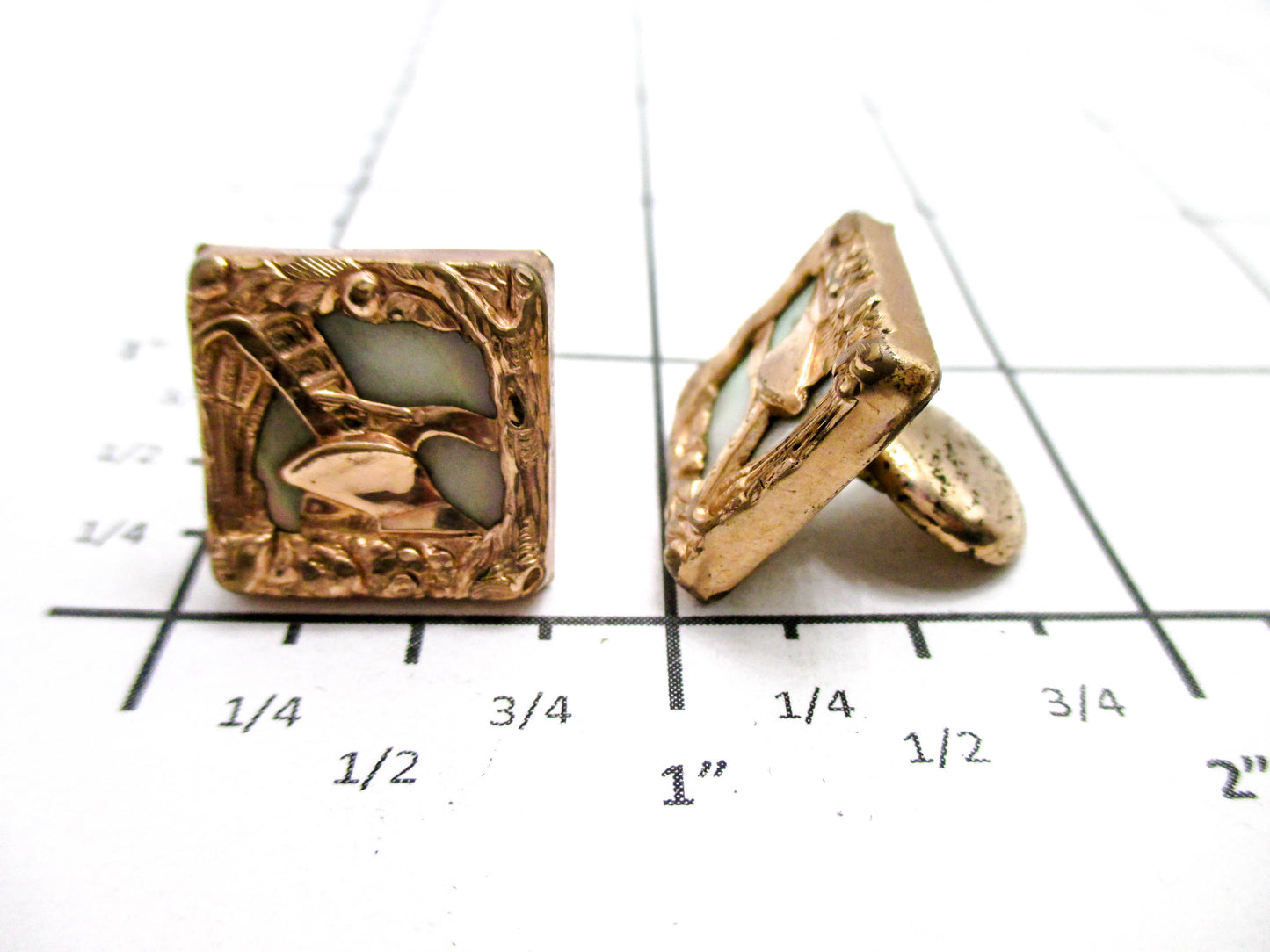 Victorian Cuff Buttons - Loose Sold As Scrap