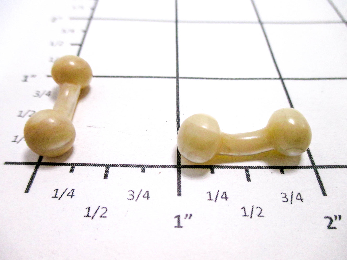 Victorian Carved Cufflinks - Barbell Shape Mother of Pearl