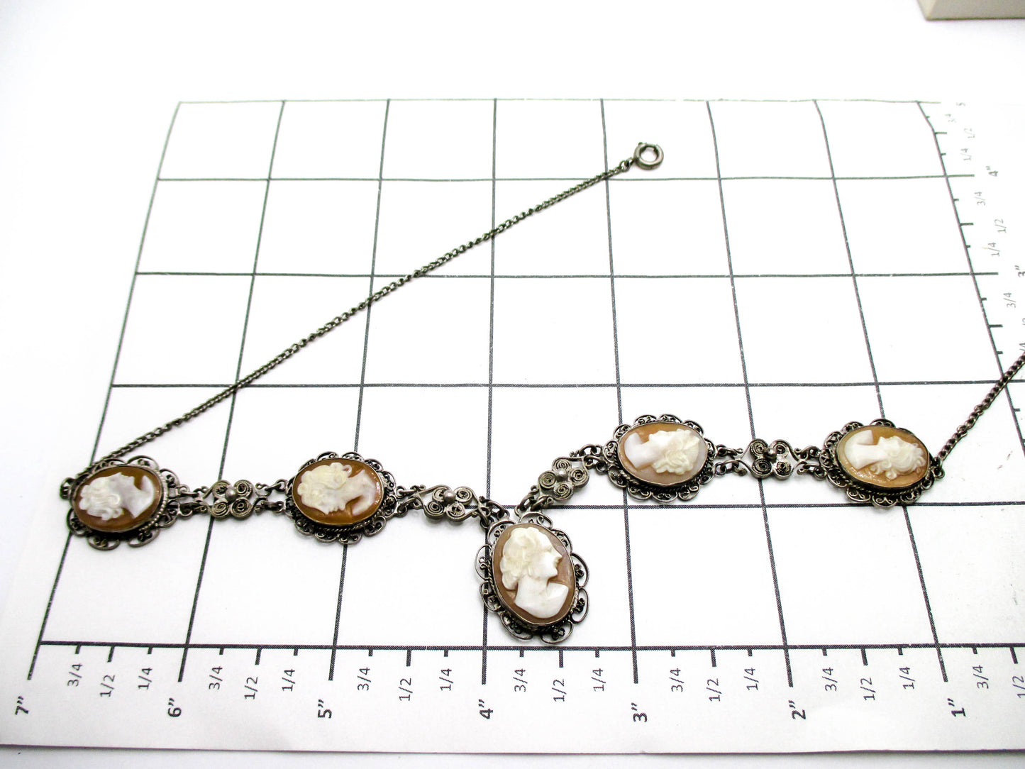 Mid 20th Century Cameo Necklace - WWII Souvenir