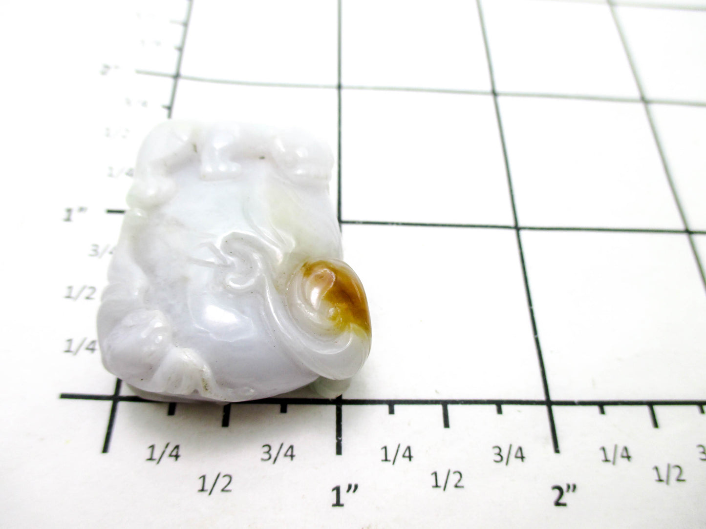 Carved Light Lavender Jade Pendant - PiXiu, Bat, and Snake