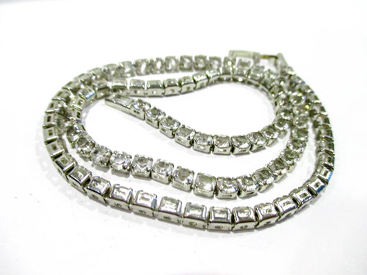 Vintage Estate Single Strand Rhinestone Necklace - 16 inches