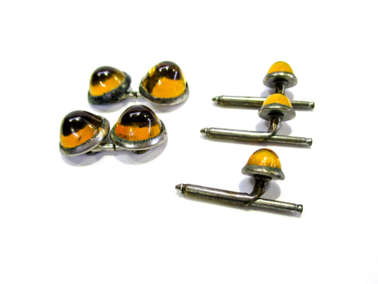 Bullet Cabochon Cufflinks and Shirt Studs