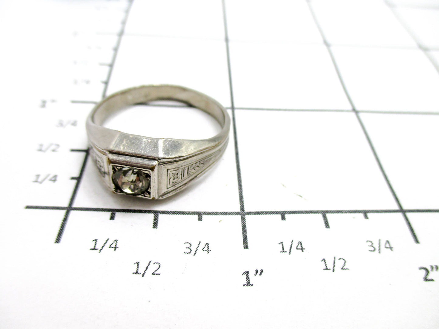 Men's Art Deco Ring - Signed Uncas - Size 11 1/2