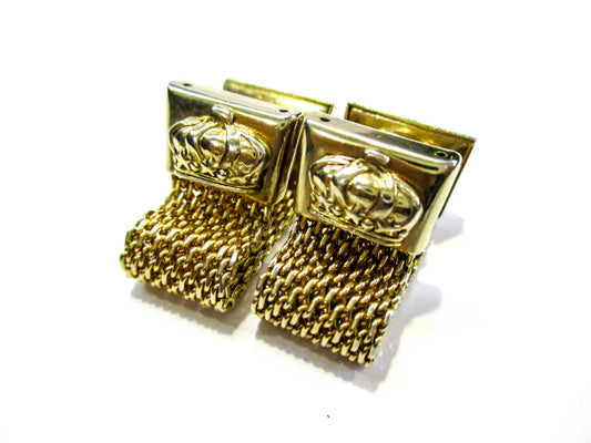 Crown Cufflinks - Wraparound Mesh by Swank, Kum-A-Part
