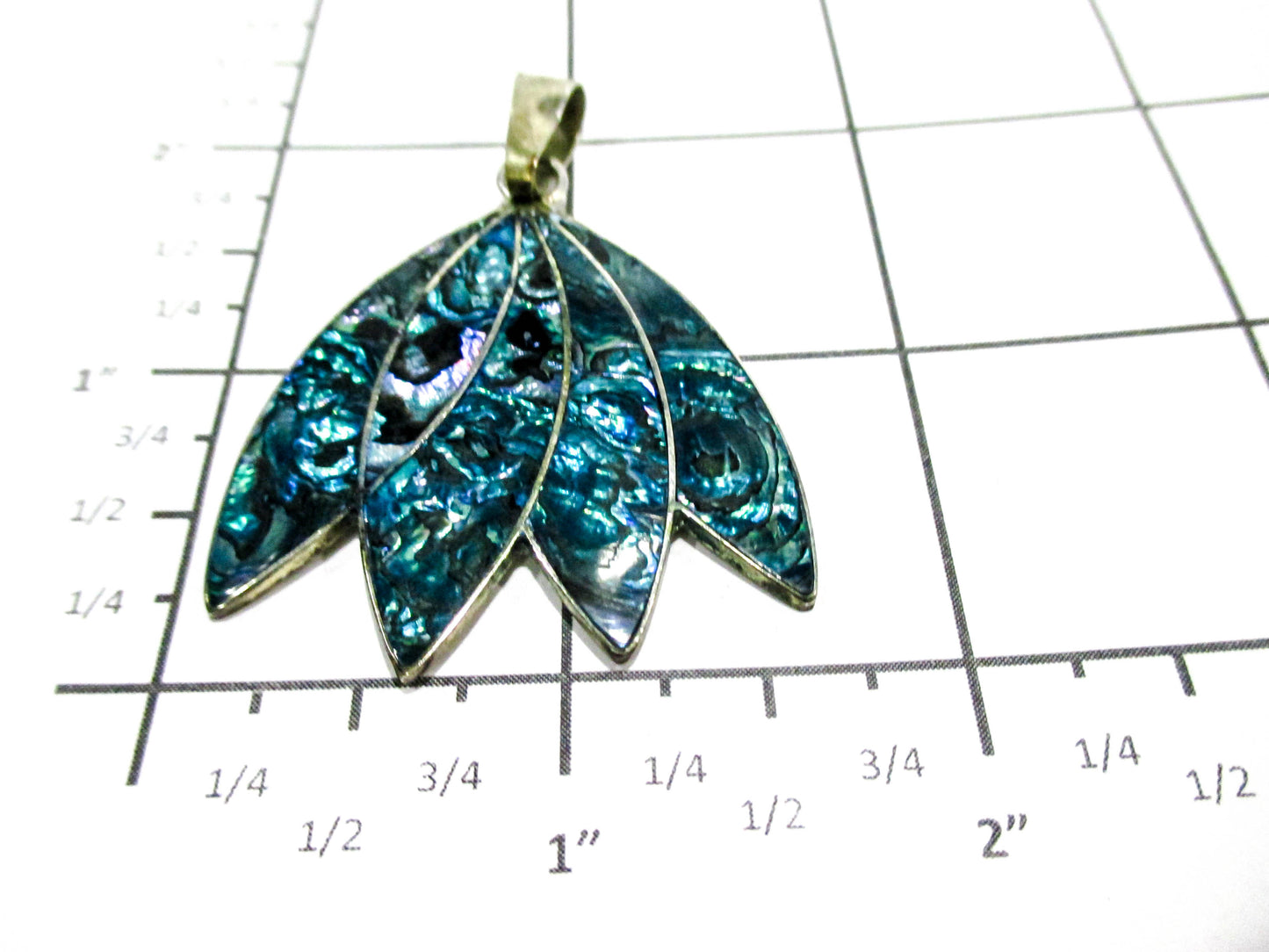 Vintage Paua Inlay - Alpaca and Abalone Shell Pendant