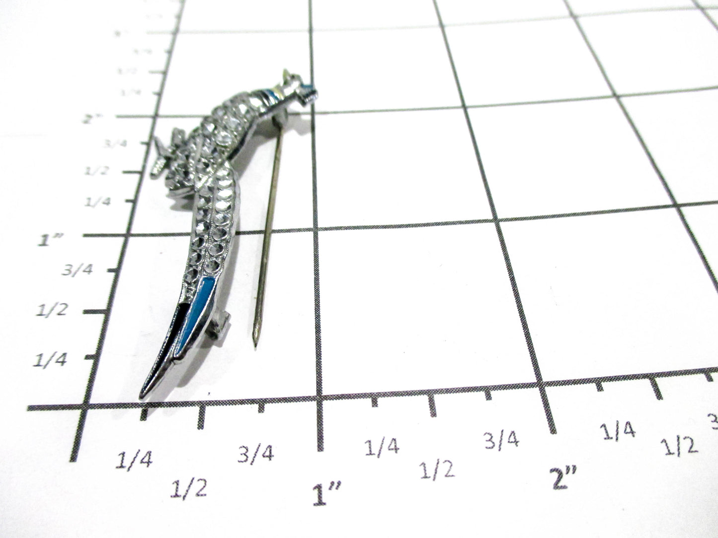 Vintage Pheasant Rhinestone Free Brooch Pin