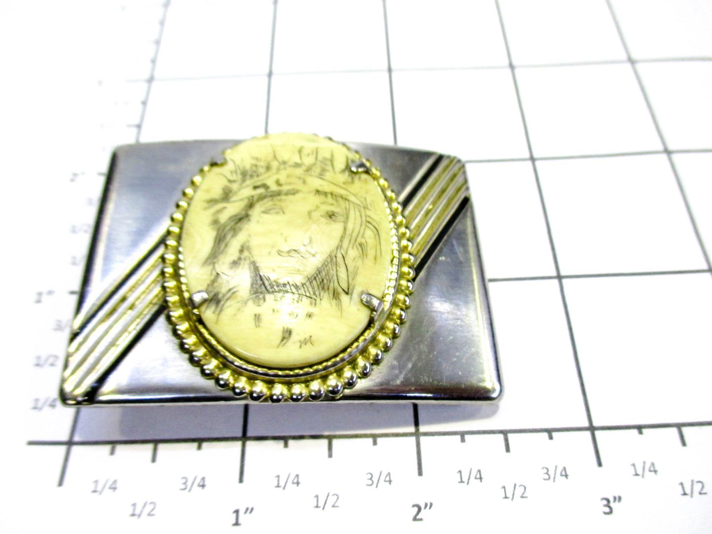 Signed Scrimshaw Belt Buckle - You Name The Scene