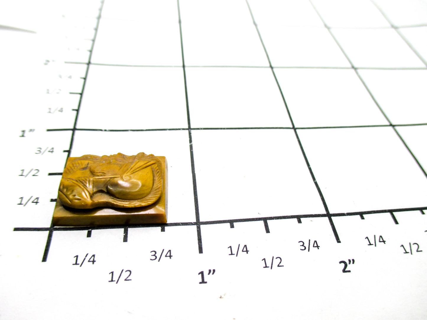 Vintage Cameo Carved Tiger's eye Double Male Profile - Rectangle and Loose