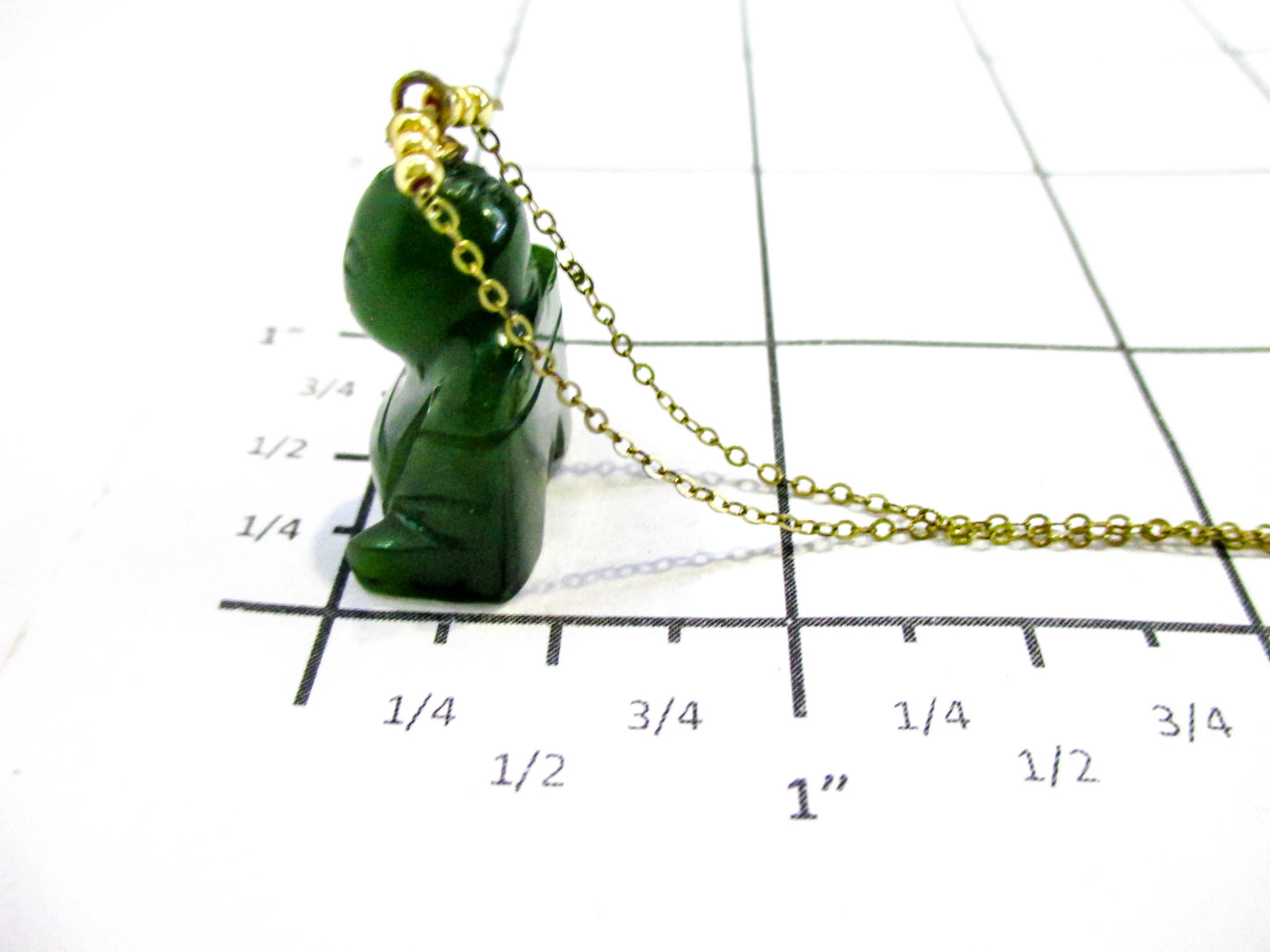 Nephrite Jade Buddha Pendant - 1/20 14K Gold Filled Necklace