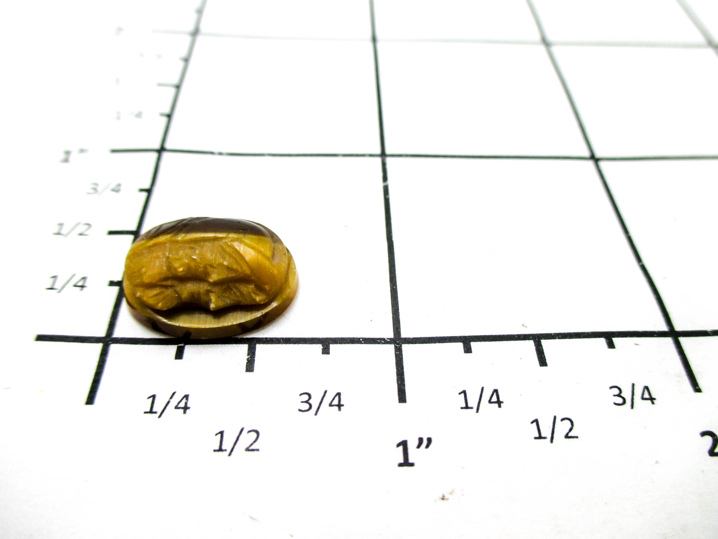 Vintage Cameo Carved Tiger's eye Double Male Profile - Oval Shape and Loose