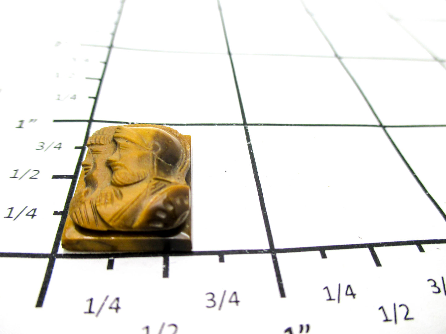 Left Facing Cameo Double Profile - Carved Tiger's eye - Loose