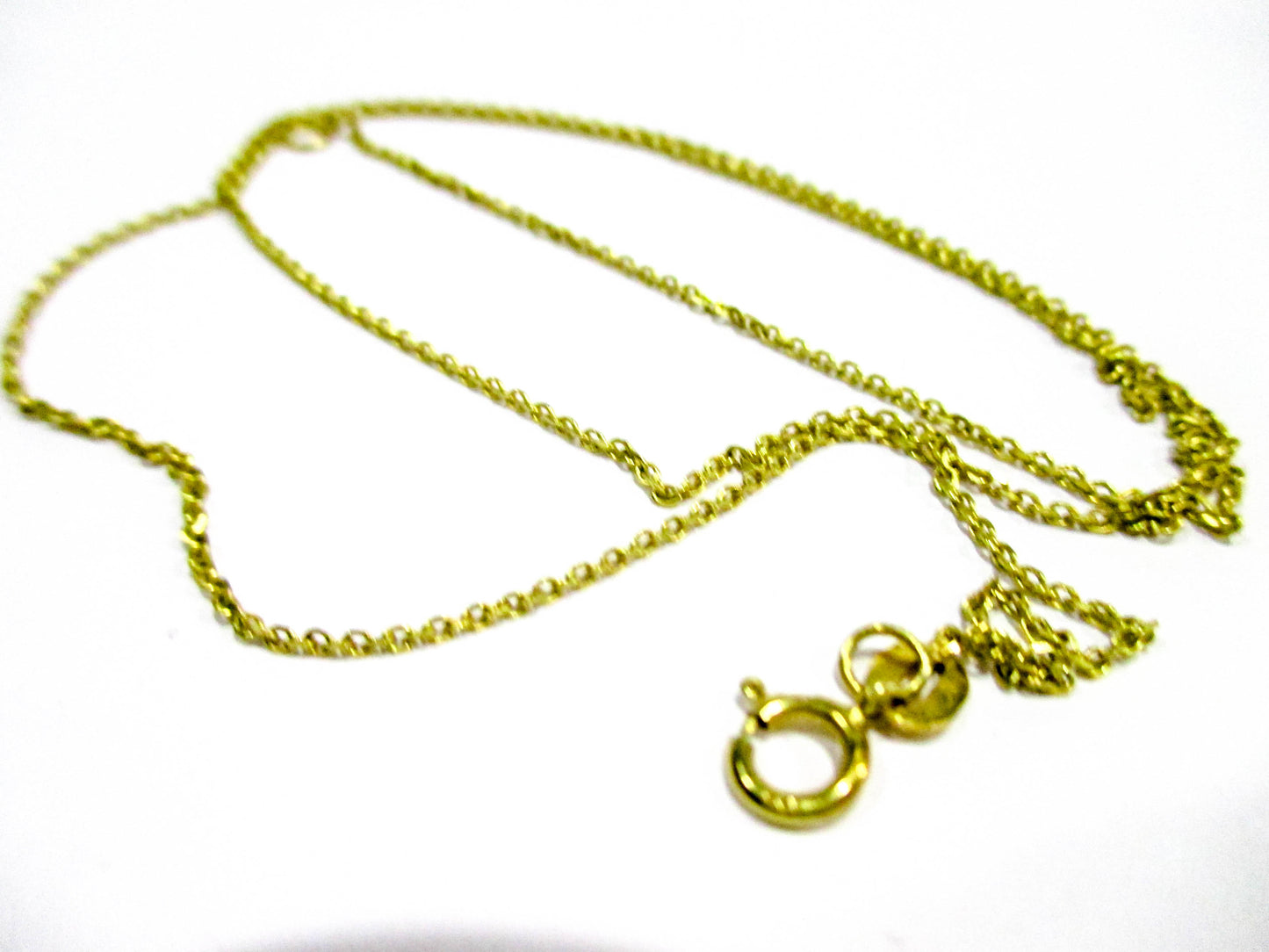 14K Gold - Vintage O-Shape Link Necklace - 18" 1.5 Grams