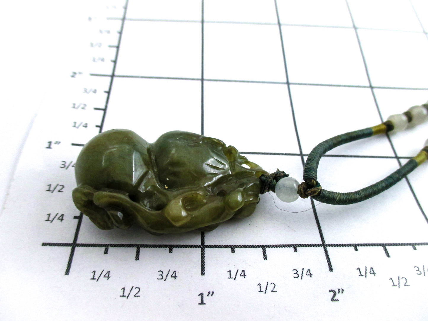 Green Jade Carved Gourd Pendant Necklace