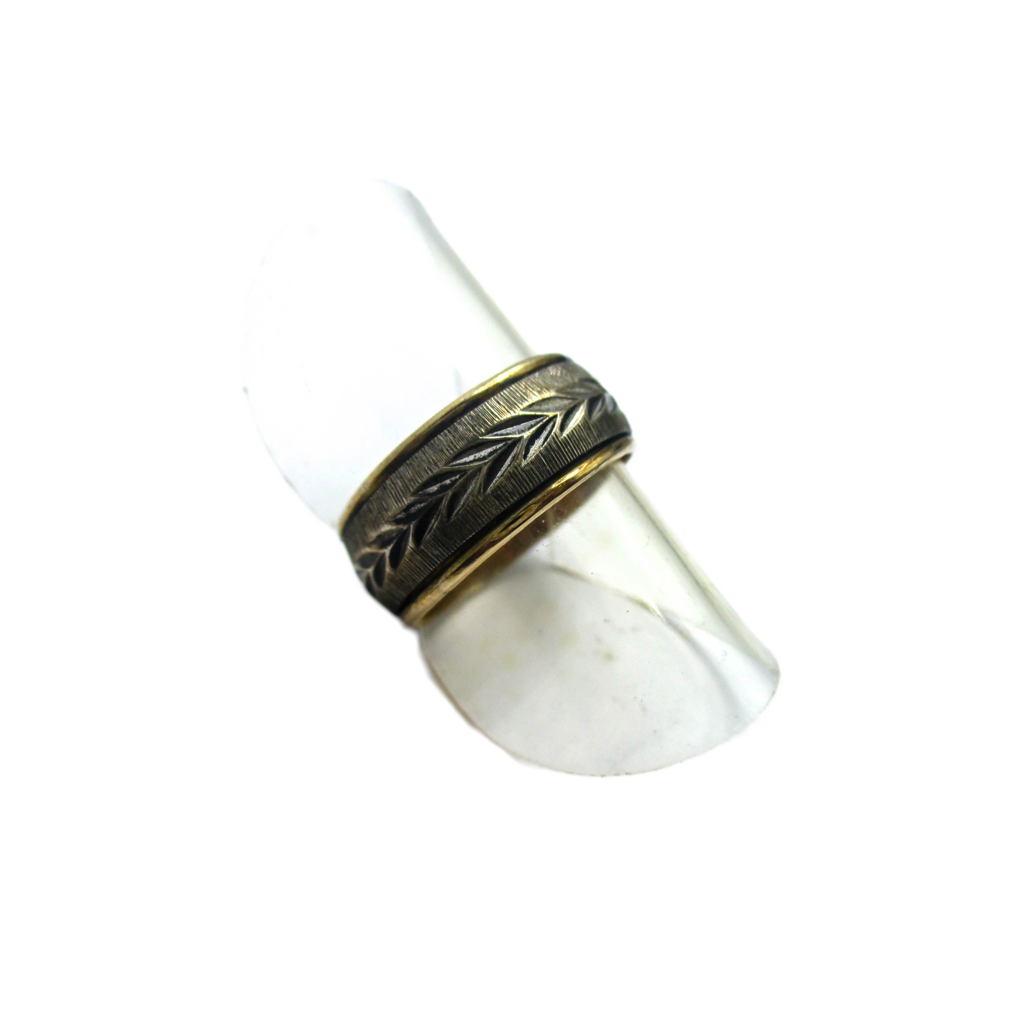10K Gold Filled Sterling Silver Wedding Band Ring - Size 6 3/4