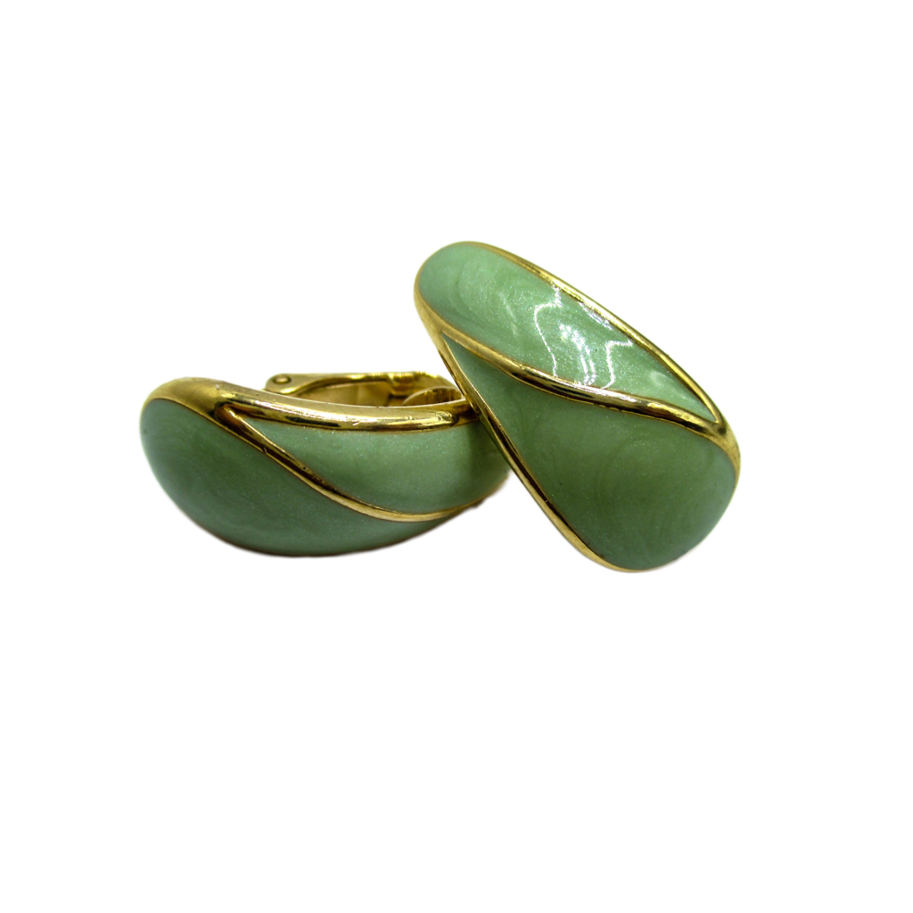 1980s Trifari Ear Clips - Clip-on Earrings by Late Century Trifari
