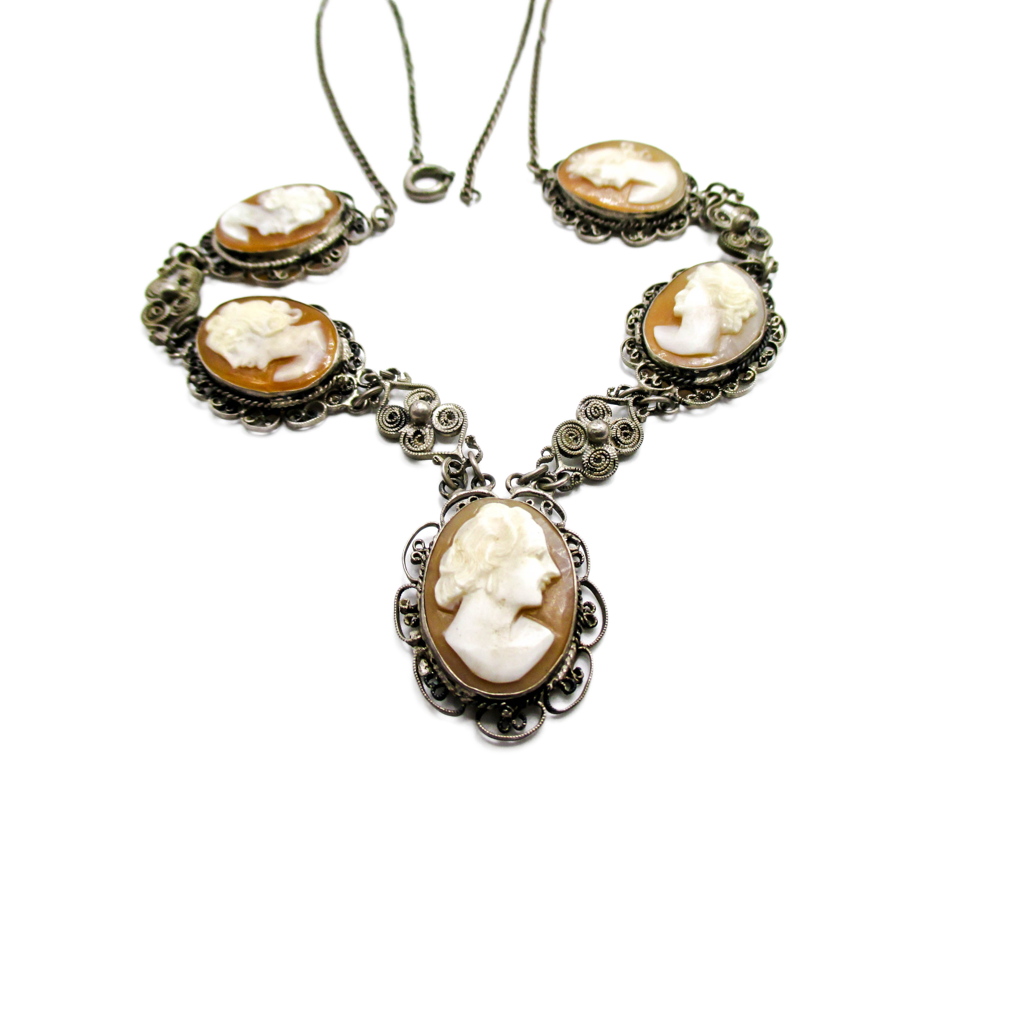 Mid 20th Century Cameo Necklace - WWII Souvenir