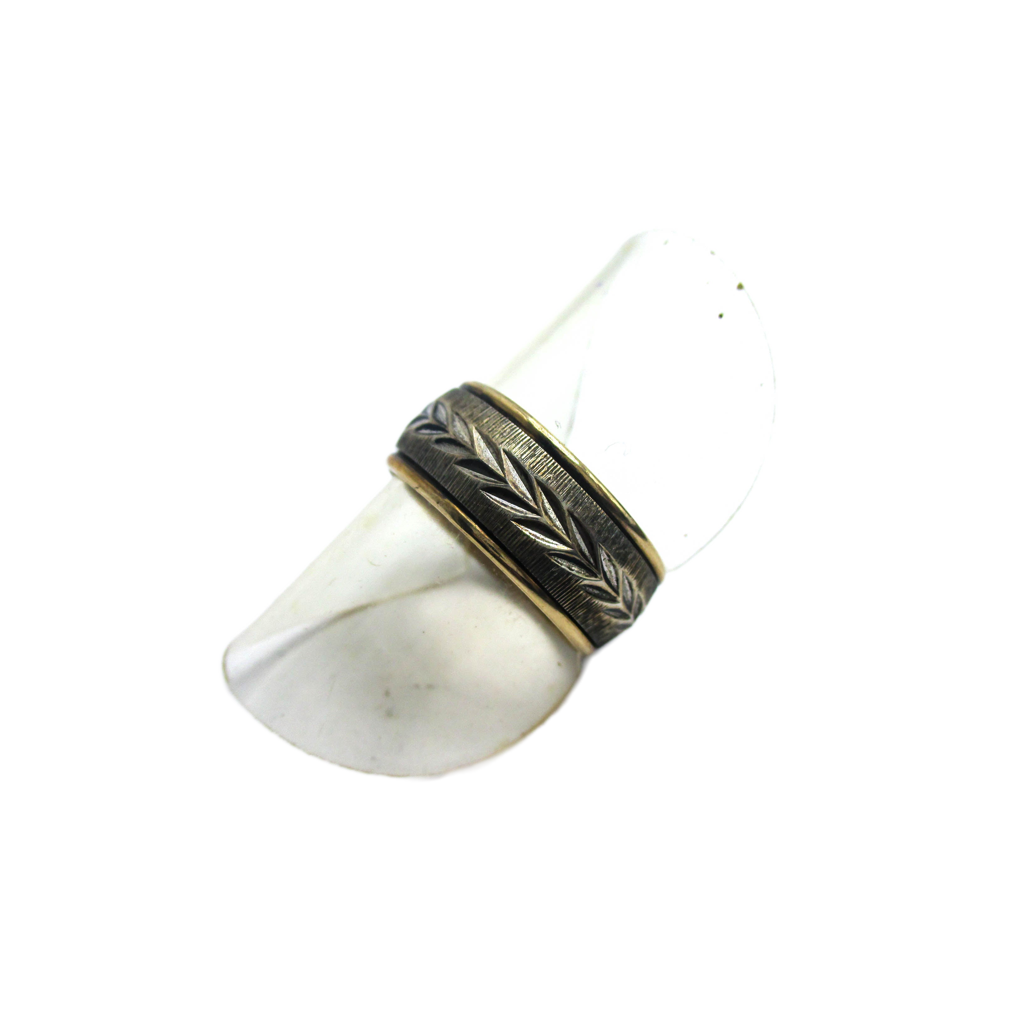 10K Gold Filled Sterling Silver Wedding Band Ring - Size 6 3/4