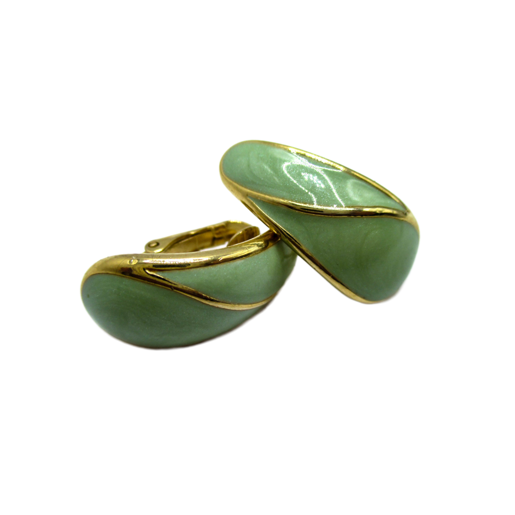 1980s Trifari Ear Clips - Clip-on Earrings by Late Century Trifari