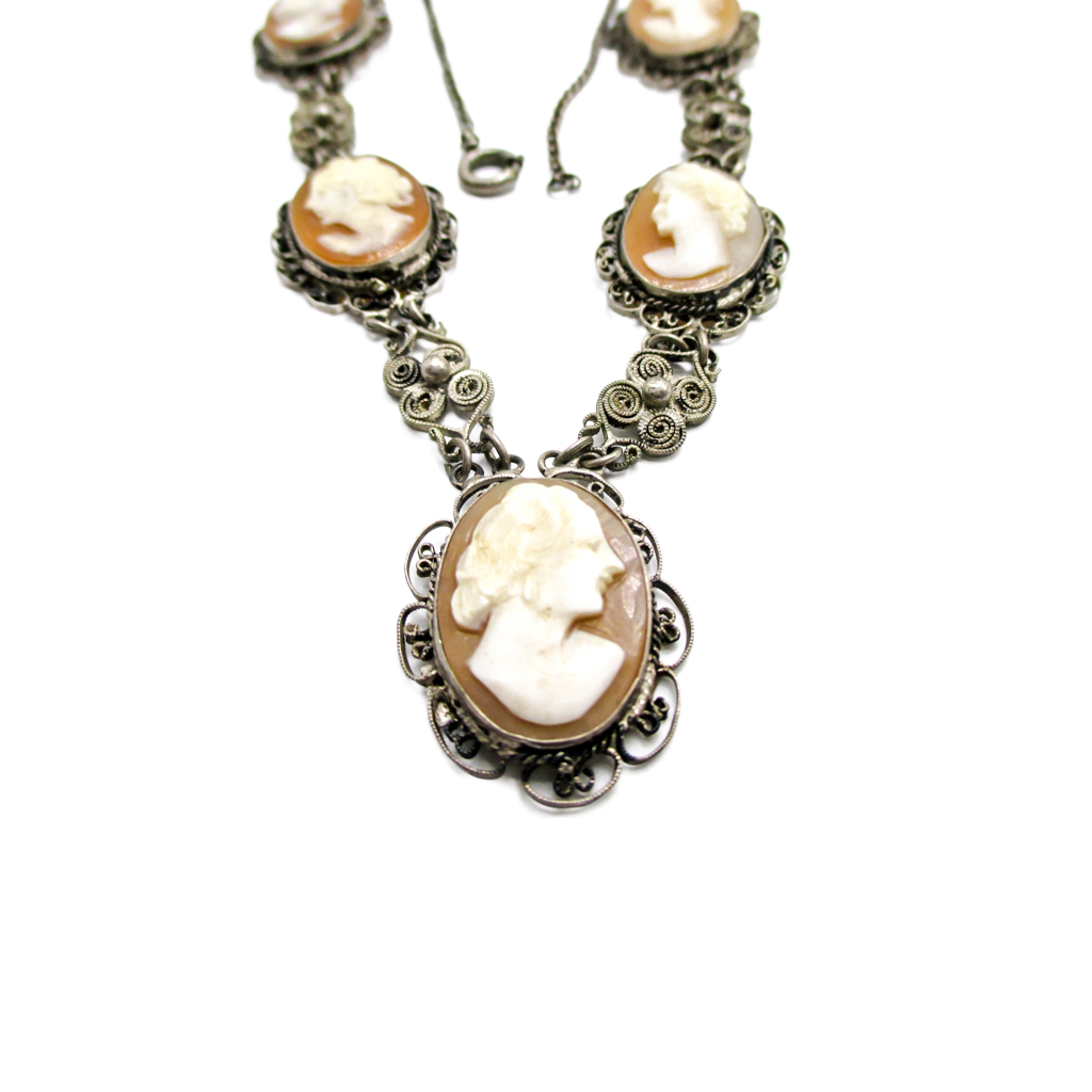 Mid 20th Century Cameo Necklace - WWII Souvenir