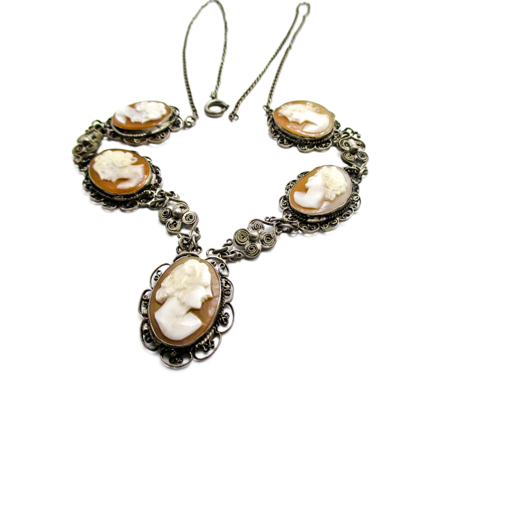Mid 20th Century Cameo Necklace - WWII Souvenir