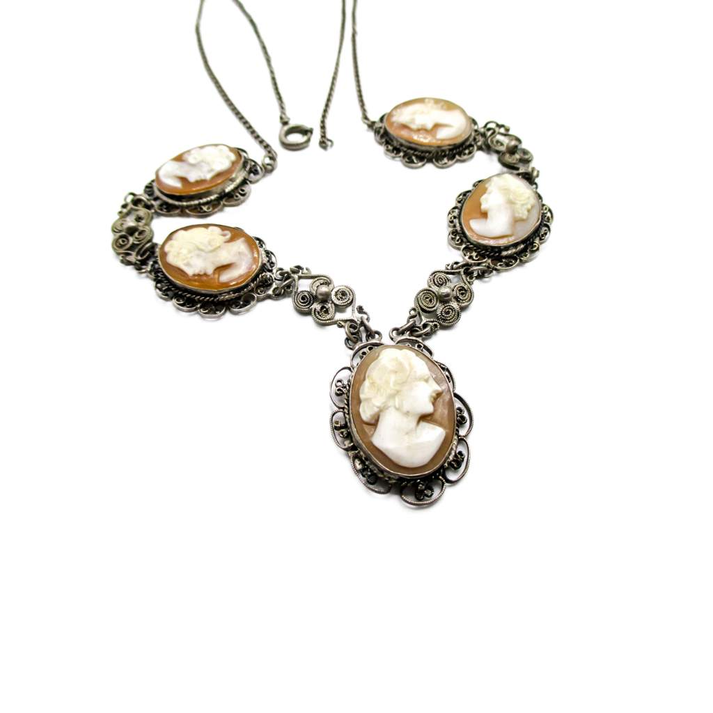 Mid 20th Century Cameo Necklace - WWII Souvenir