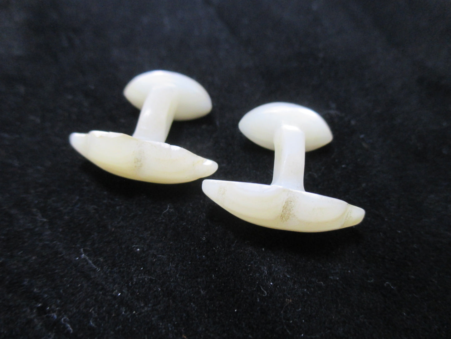 Victorian Dollar Sign Cufflinks - Mother of Pearl Shell Cufflinks