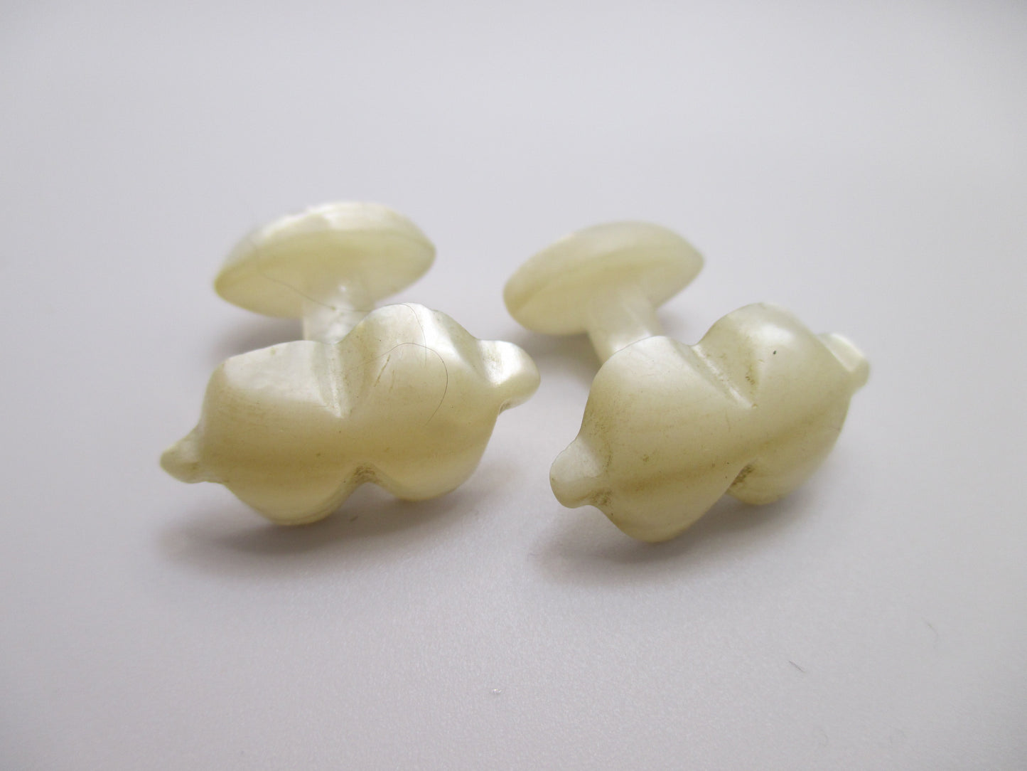 Victorian Dollar Sign Cufflinks - Mother of Pearl Shell Cufflinks
