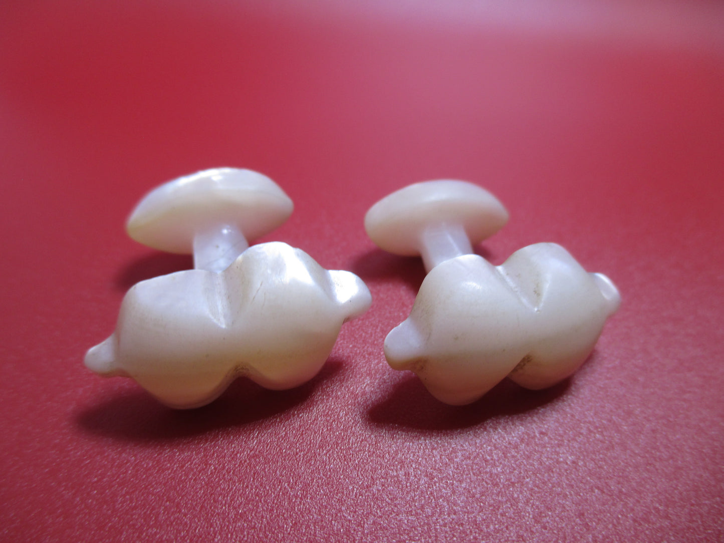 Victorian Dollar Sign Cufflinks - Mother of Pearl Shell Cufflinks