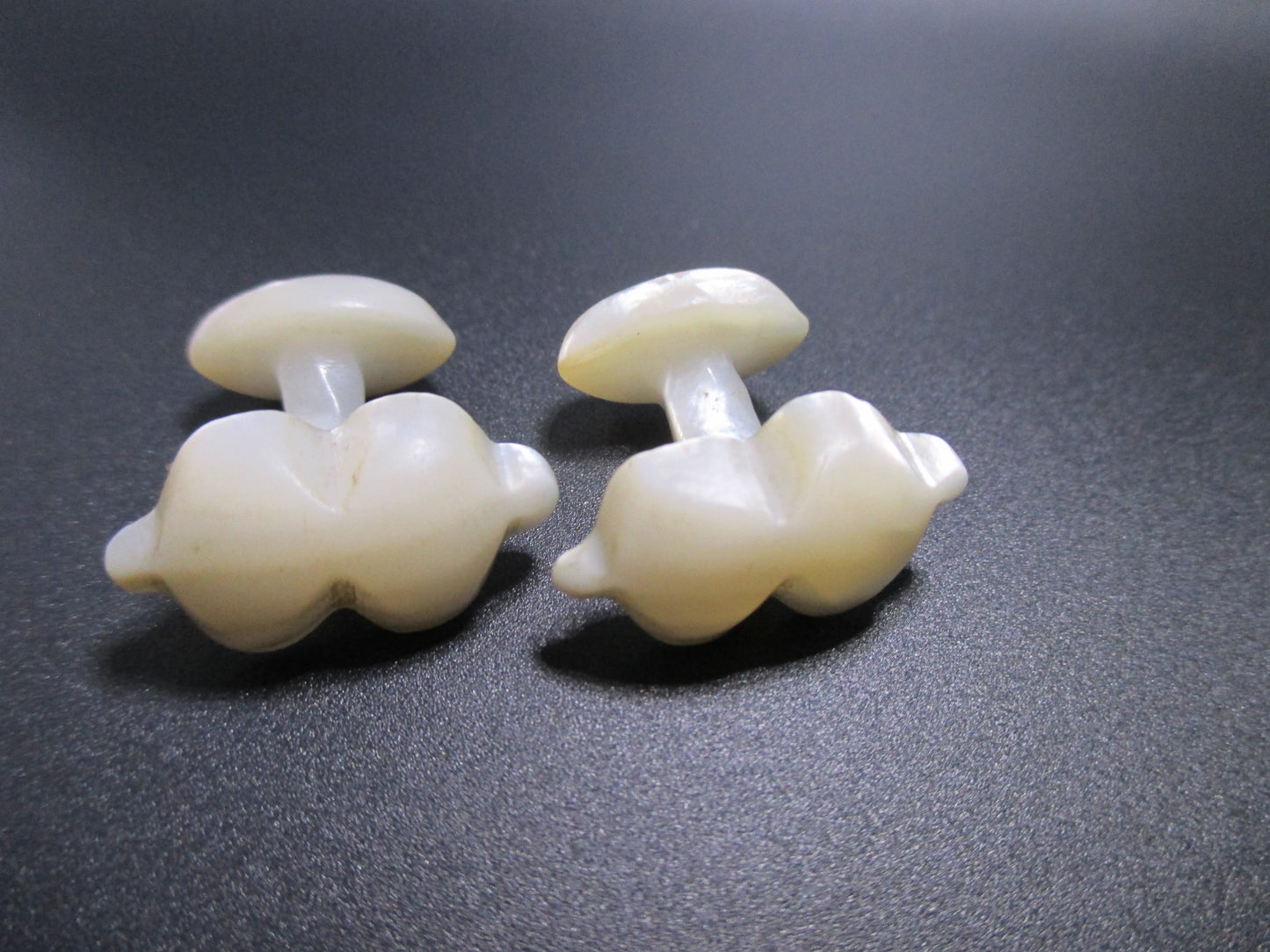 Victorian Dollar Sign Cufflinks - Mother of Pearl Shell Cufflinks
