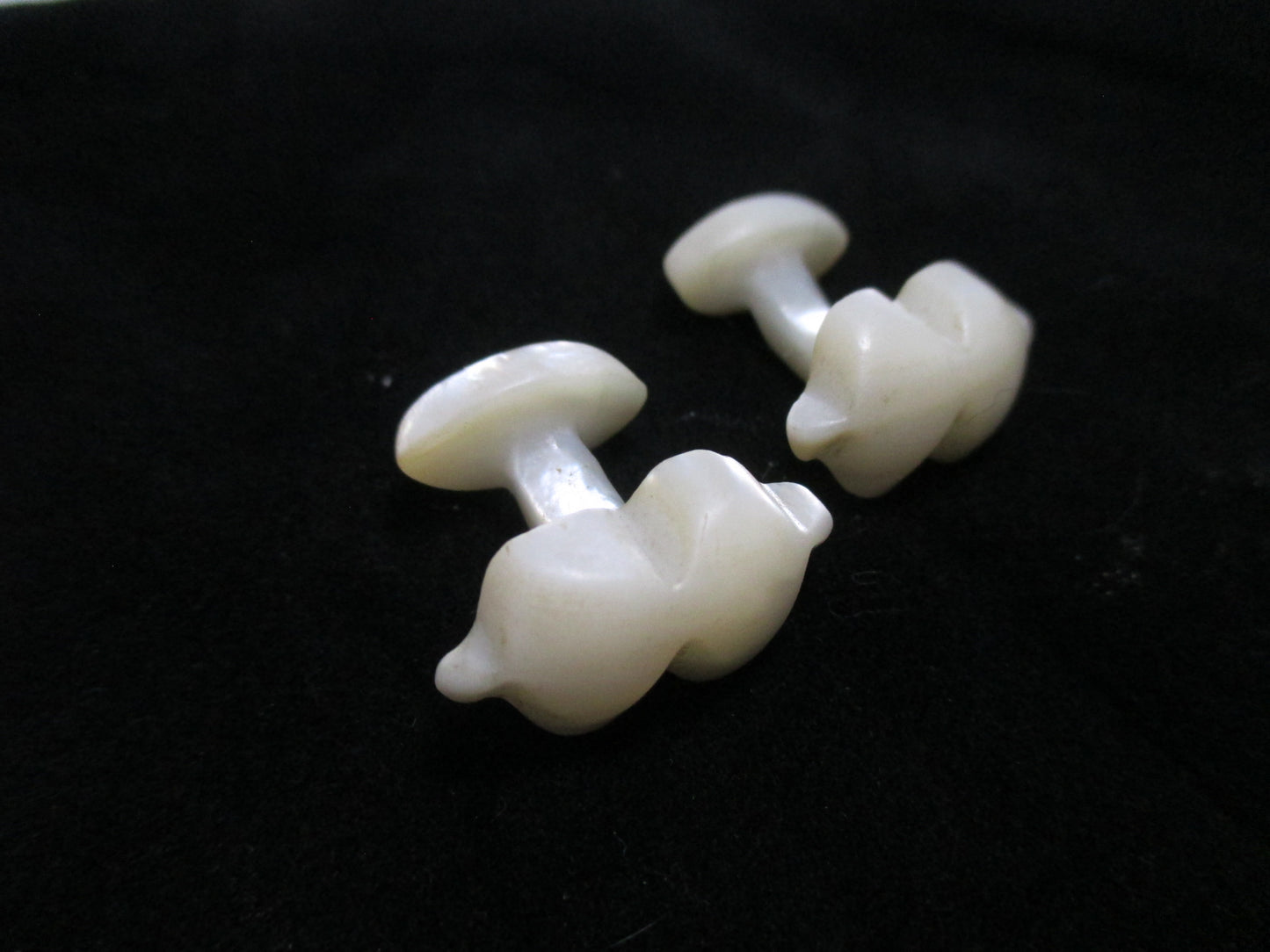 Victorian Dollar Sign Cufflinks - Mother of Pearl Shell Cufflinks
