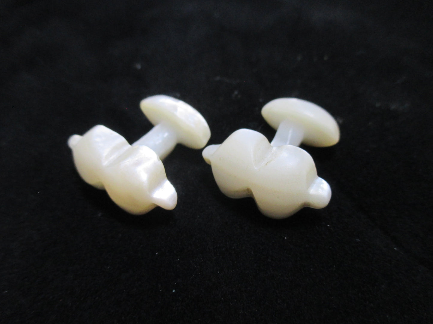 Victorian Dollar Sign Cufflinks - Mother of Pearl Shell Cufflinks