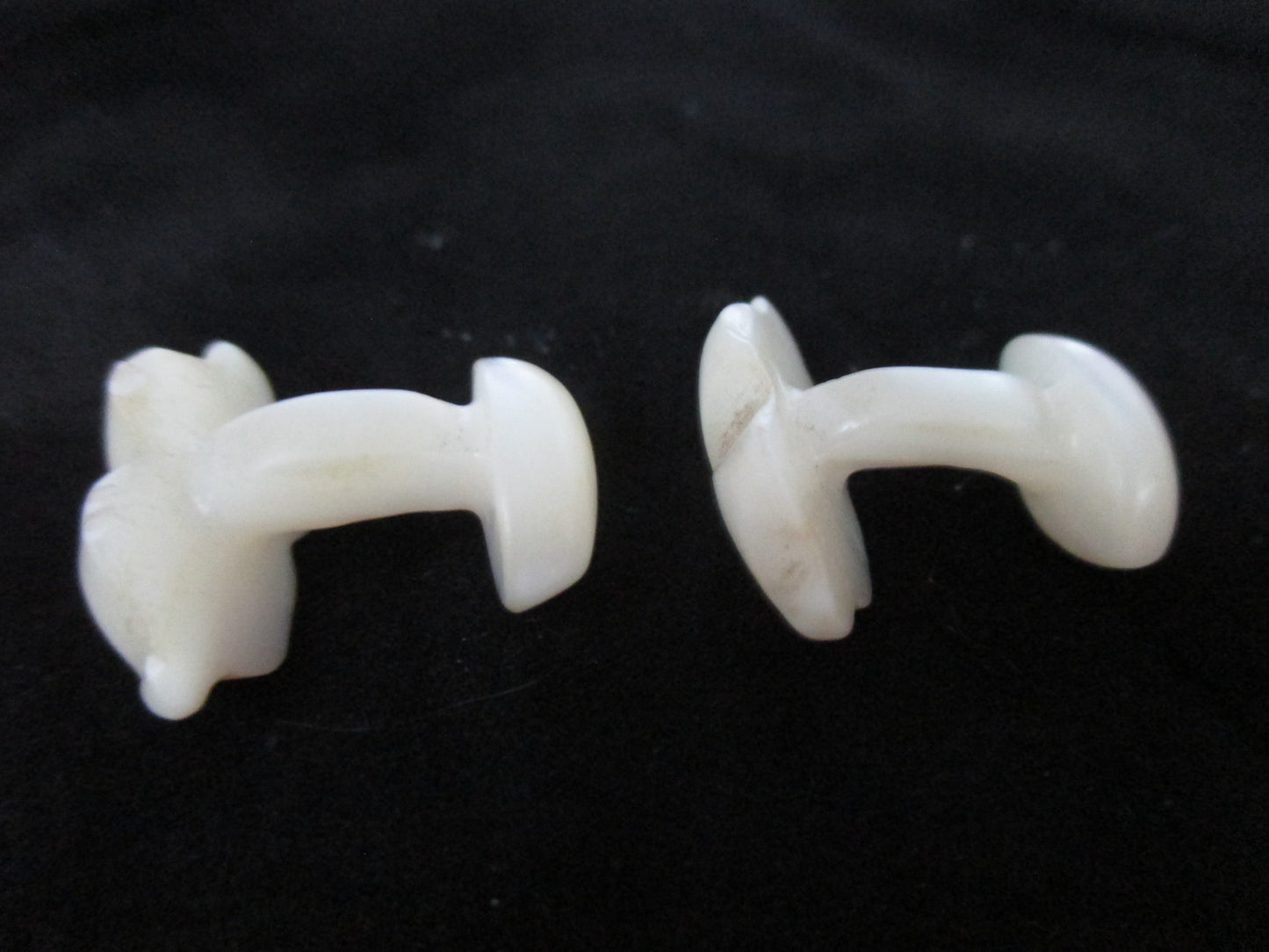 Victorian Dollar Sign Cufflinks - Mother of Pearl Shell Cufflinks