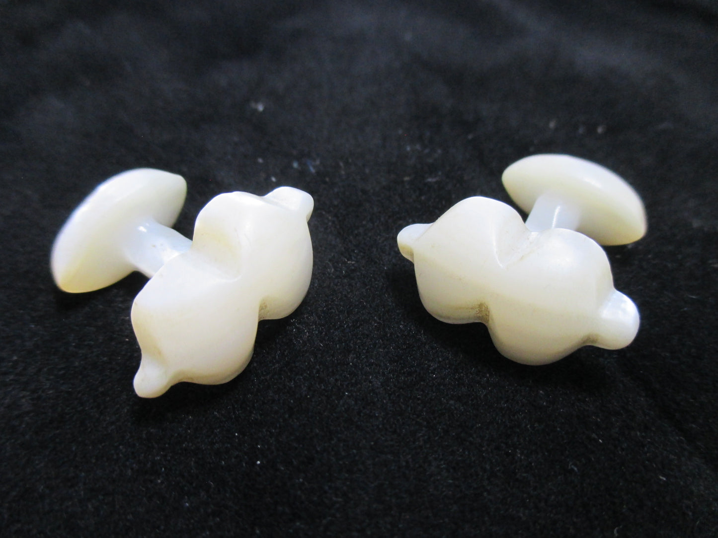 Victorian Dollar Sign Cufflinks - Mother of Pearl Shell Cufflinks