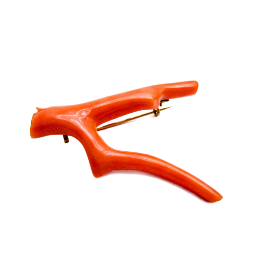 An Amazing Victorian Coral Branch Brooch Pin