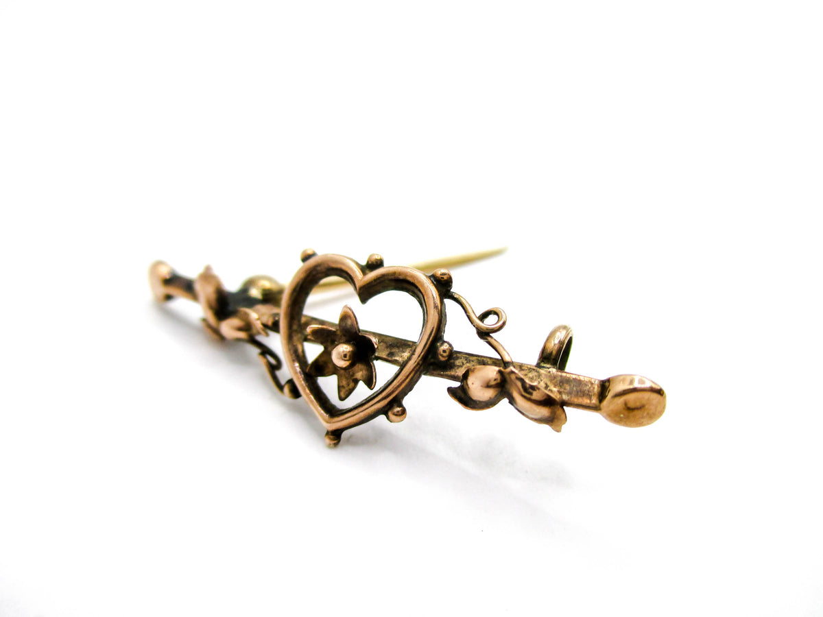 Antique Edwardian Heart Pin -