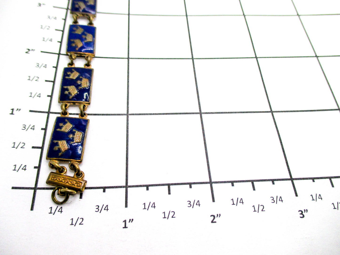 Three Crown Enamel Bracelet - Sweden Collectible Tre Kronor SVERIGE Charm