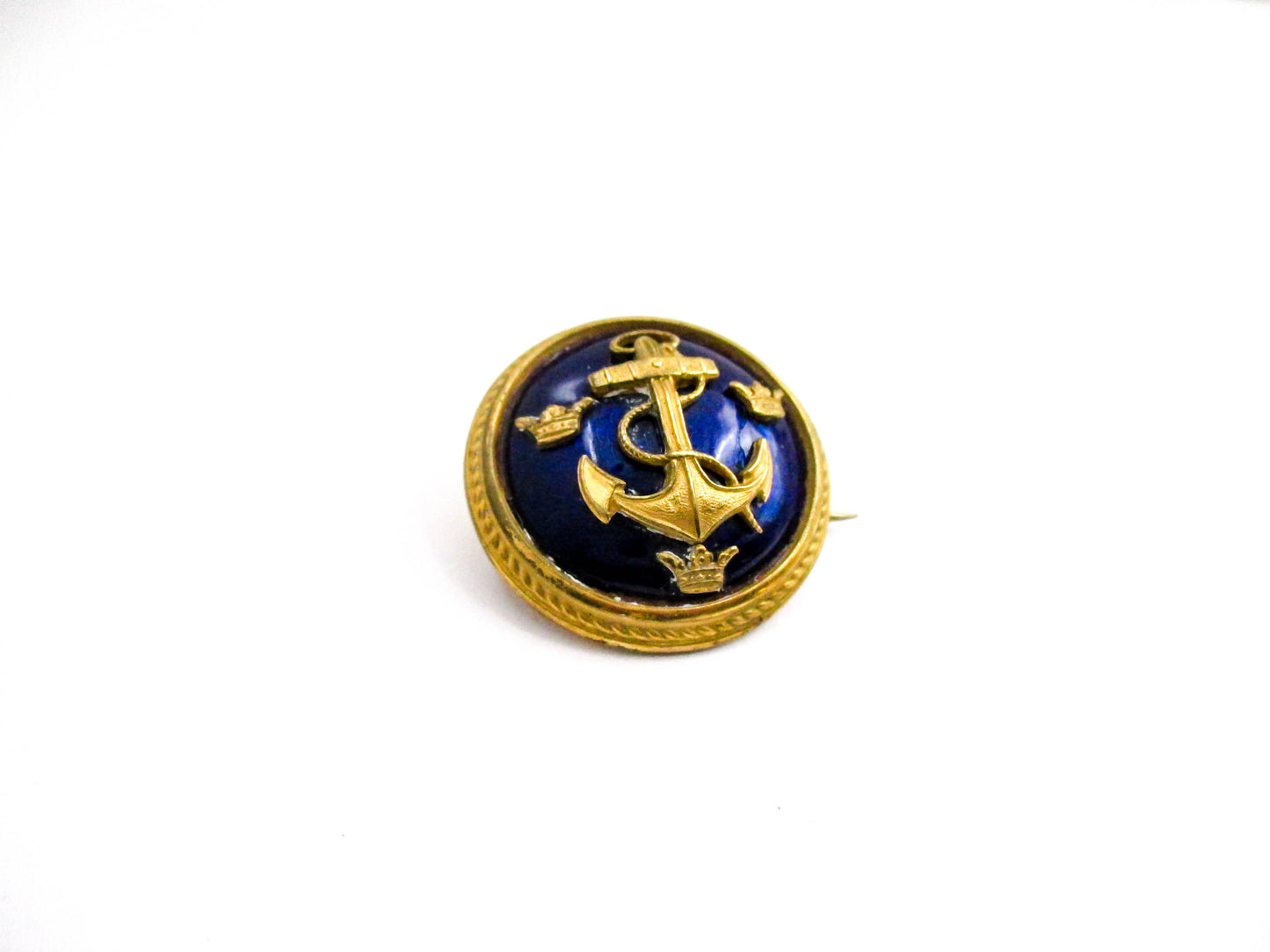 Sweden Three Crowns and Anchor Pin - SPORRONG Enamel