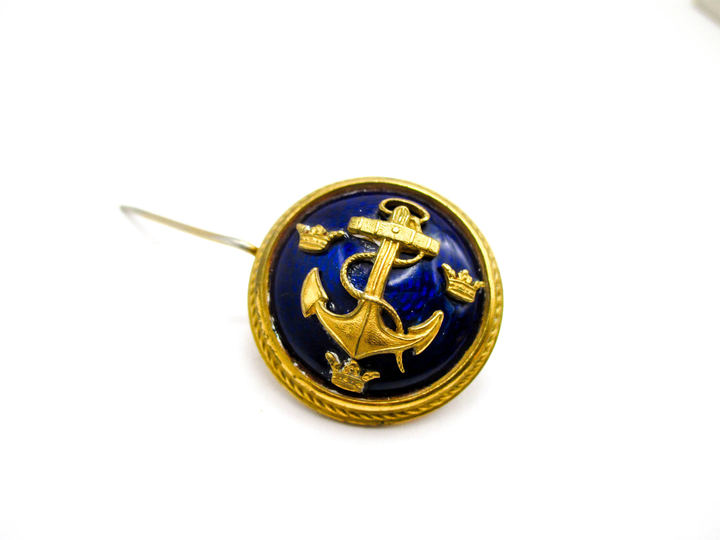 Sweden Three Crowns and Anchor Pin - SPORRONG Enamel