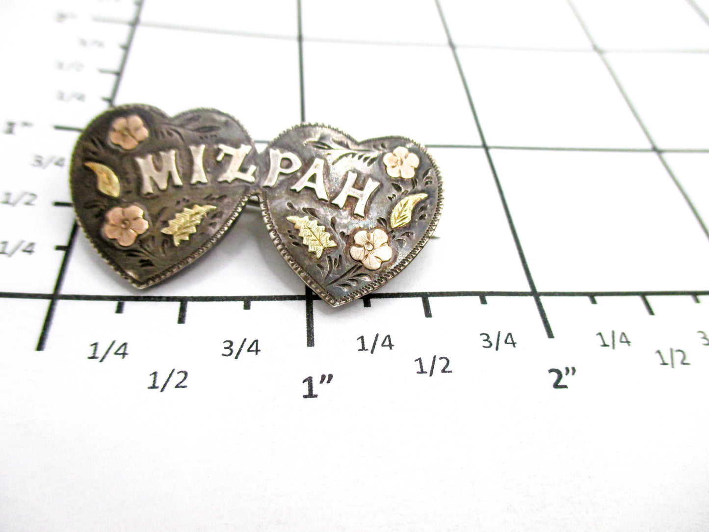 Antique Sterling MIZPAH Sweetheart Brooch - 1891 Birmingham Date