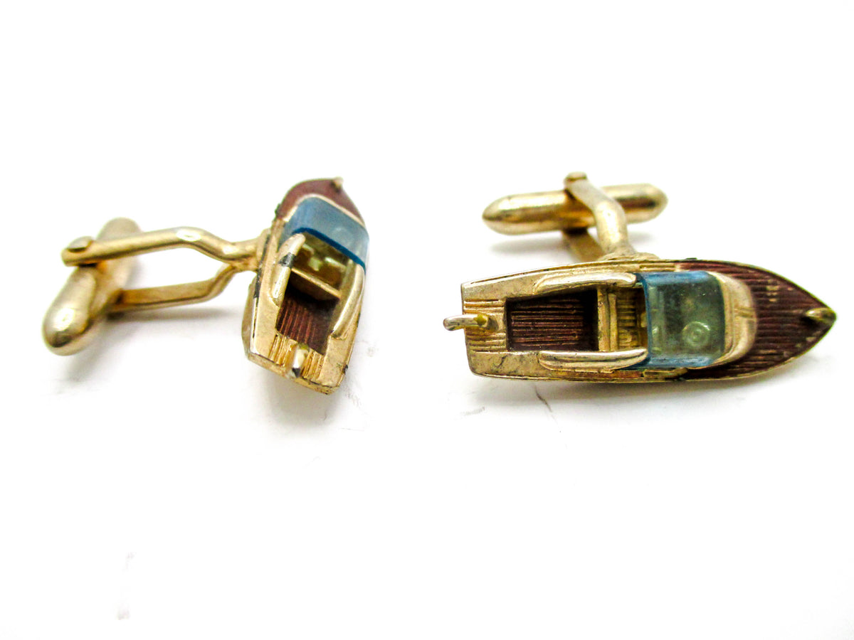 Chris Craft Style Boat Cufflinks made by SWANK