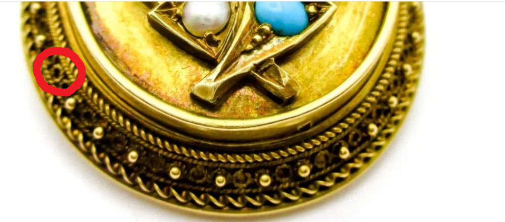 Etruscan Revival Laurel Leaf Trophy Brooch