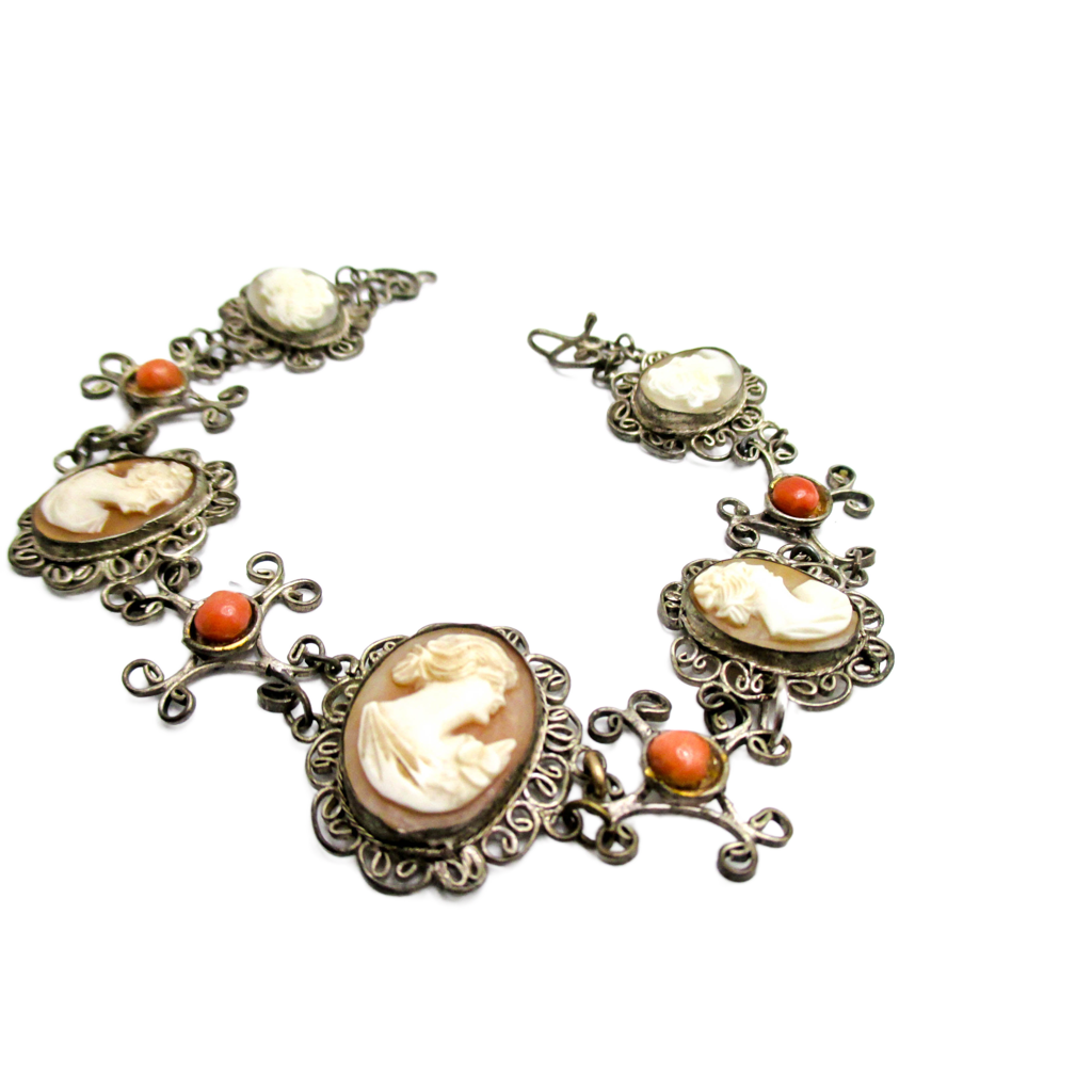 Very Vintage 5 Cameo Bracelet - Repair, Repurpose, Harvest Piece