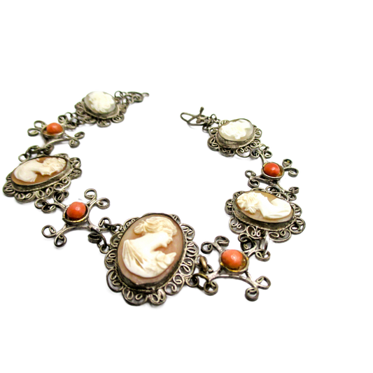 Very Vintage 5 Cameo Bracelet - Repair, Repurpose, Harvest Piece