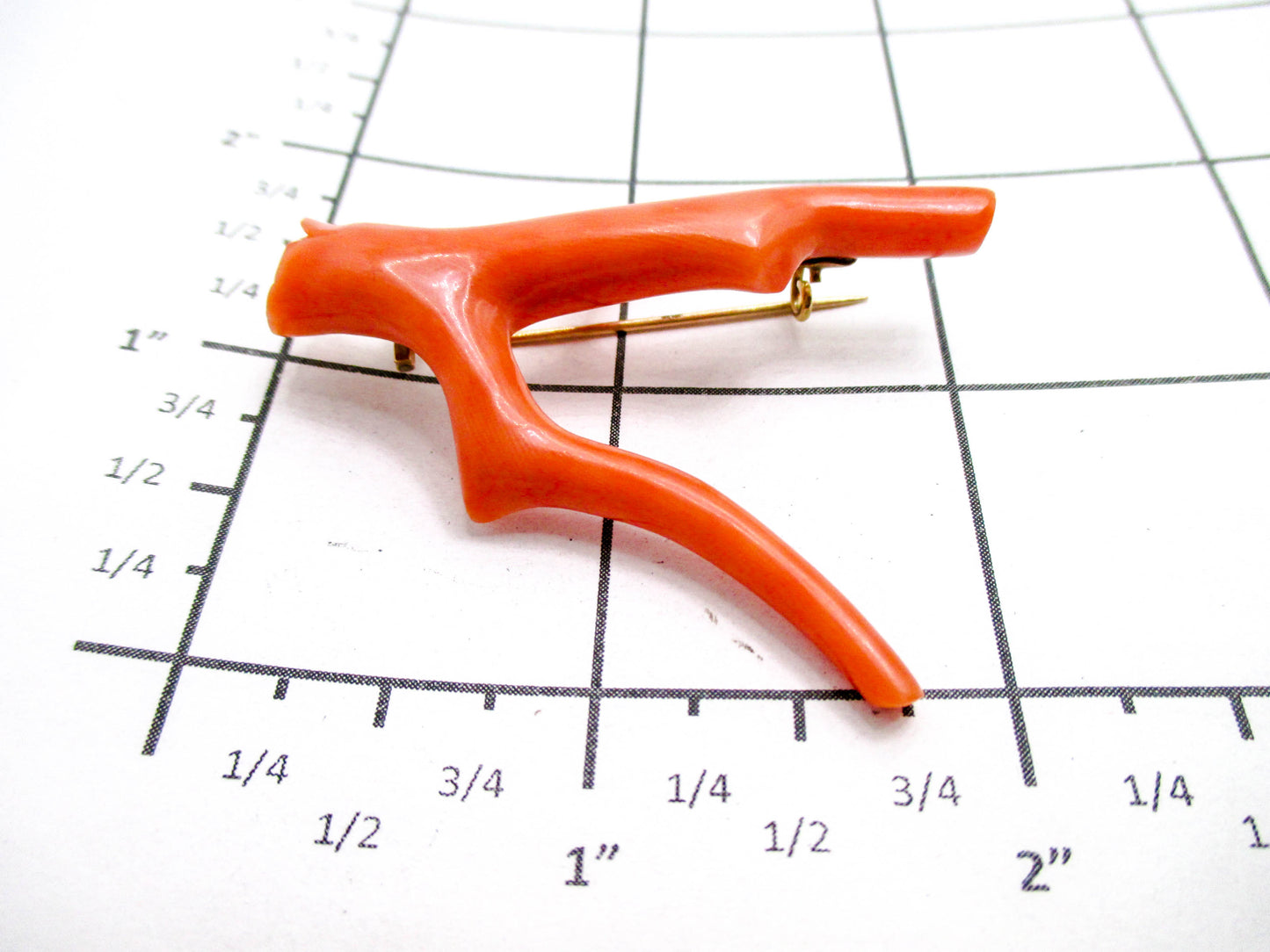 An Amazing Victorian Coral Branch Brooch Pin